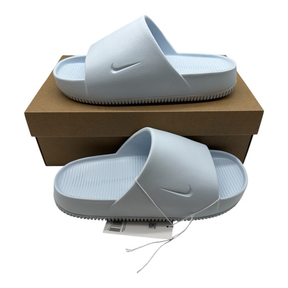 Nike Calm Slide Sandals Womens Sz 9 Light Blue Tint Slip On Flip Flop DX4816-400 - Picture 1 of 12